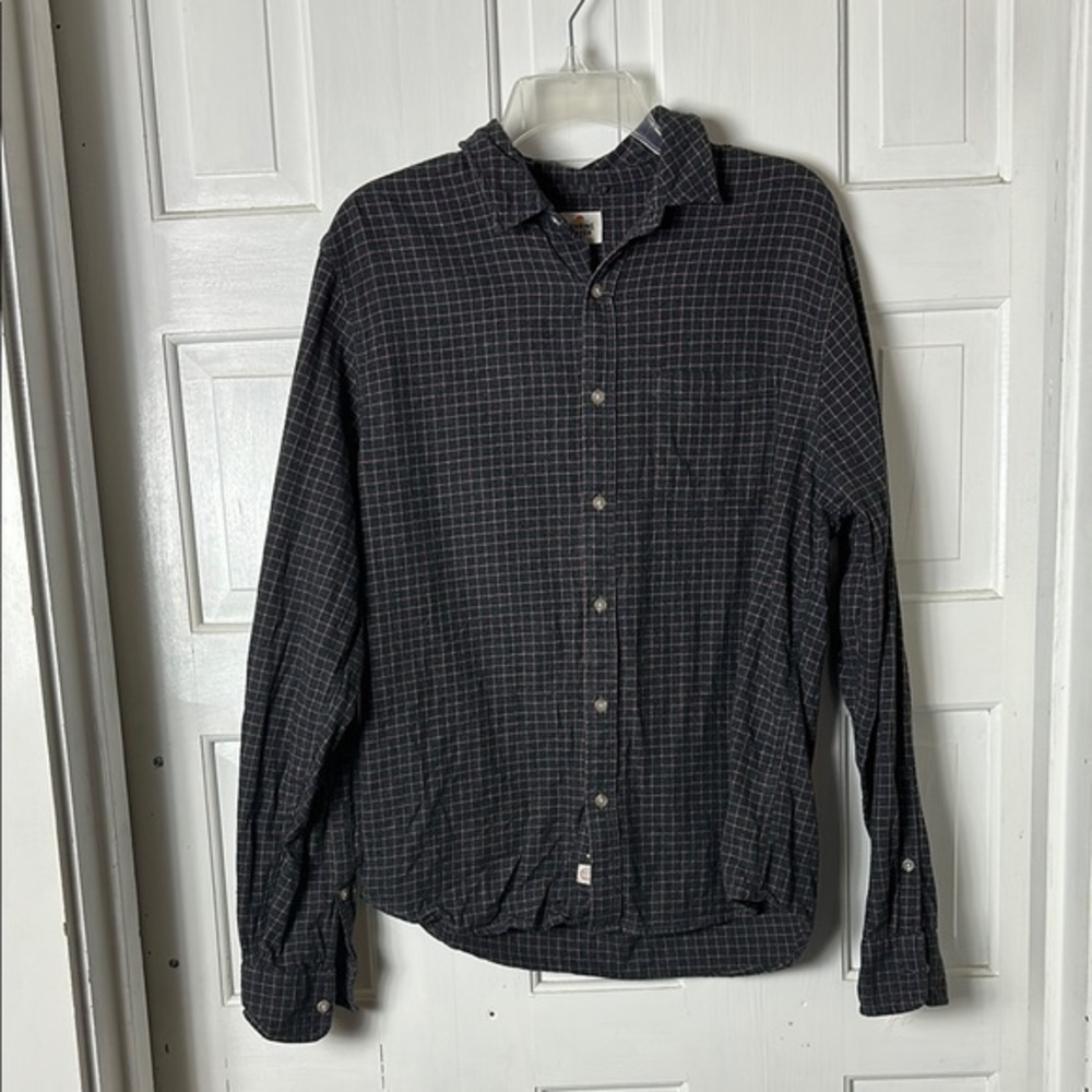 Marine Layer Men's Black Checkered Button Down Shirt Size Small 100% cotton
